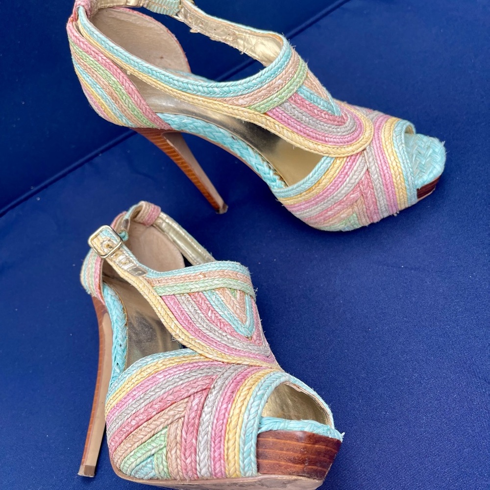 Pastel Woven Heels